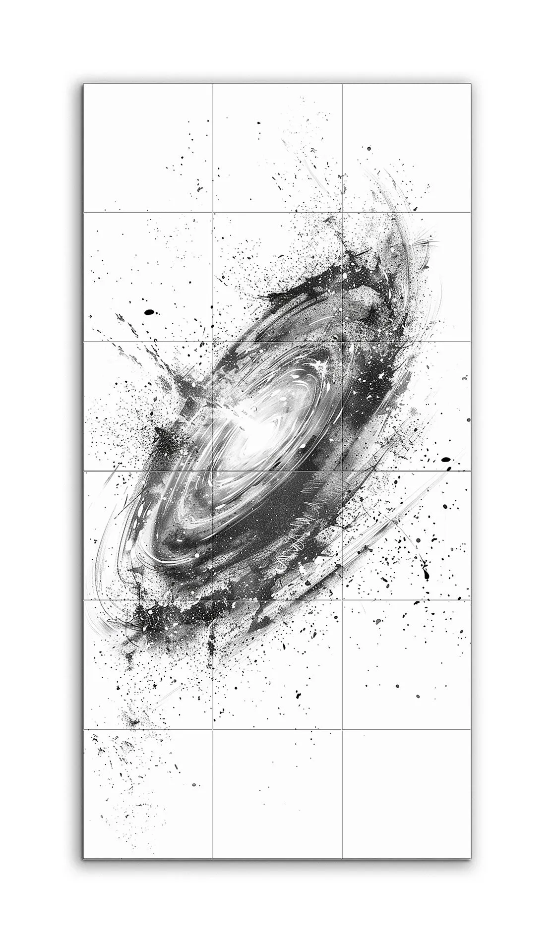 Cosmic Spiral: Monochrome Galactic Explosion