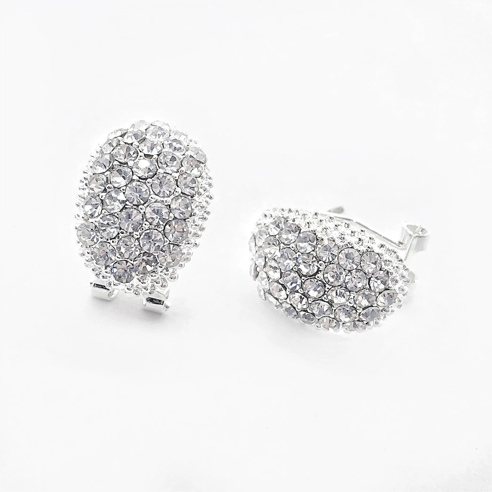 Crystal CZ Encrusted Scoop Clip Earring, Woman Earrings