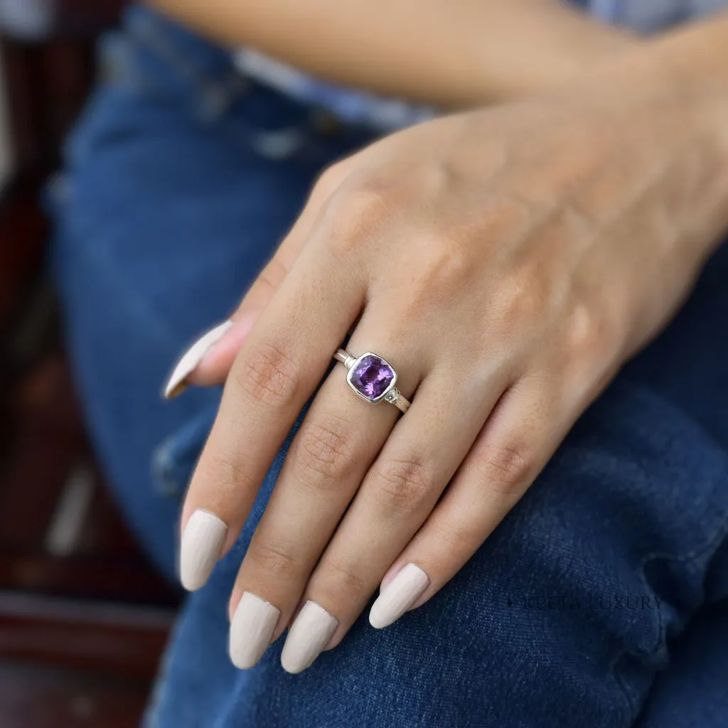 Cushion Charm - Amethyst Ring