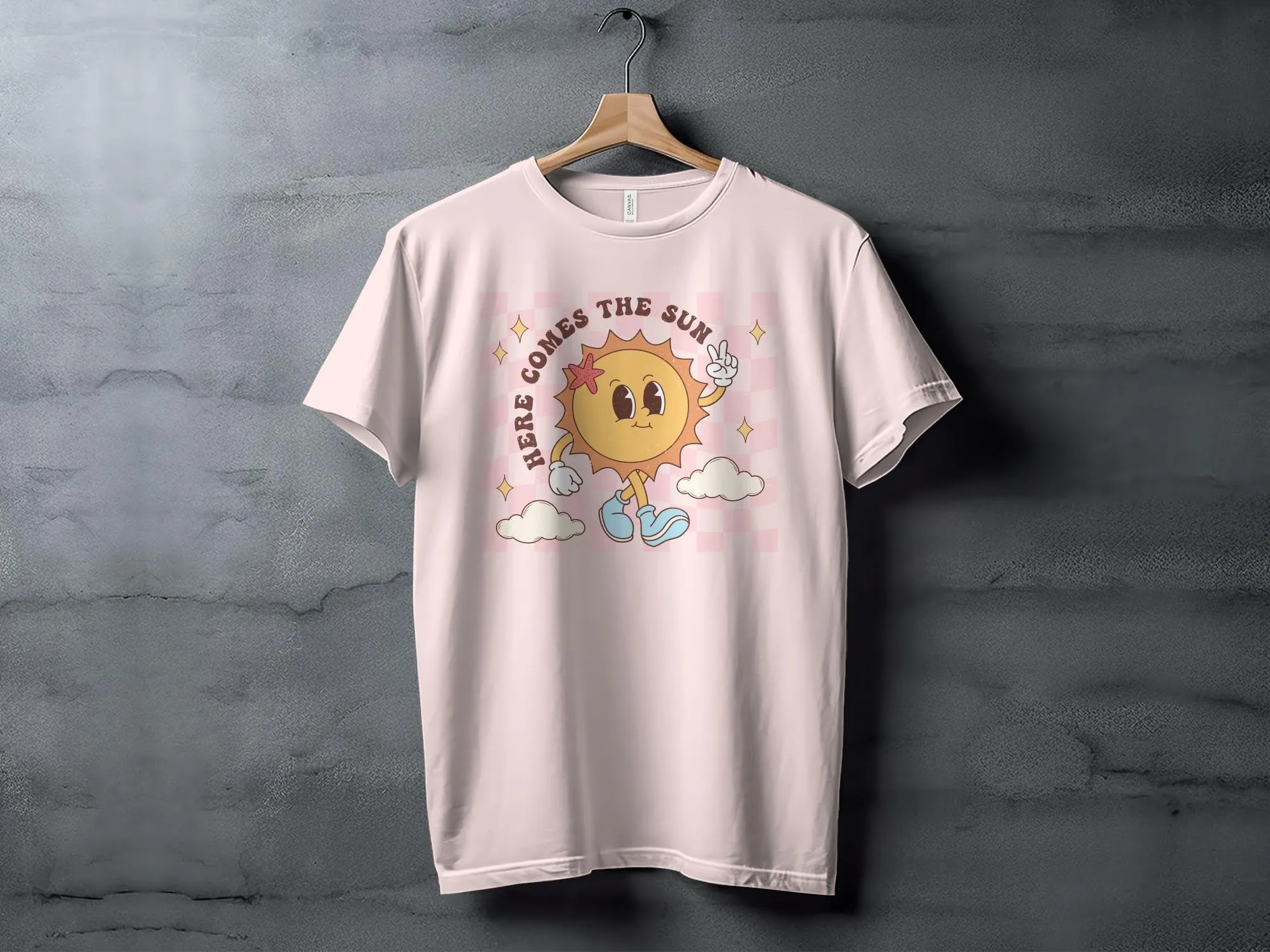 Cute Sunshine Graphic T-Shirt, Here Comes the Sun Fun Cartoon Tee, Unisex Summer Beach Shirt, Casual Fashion Top