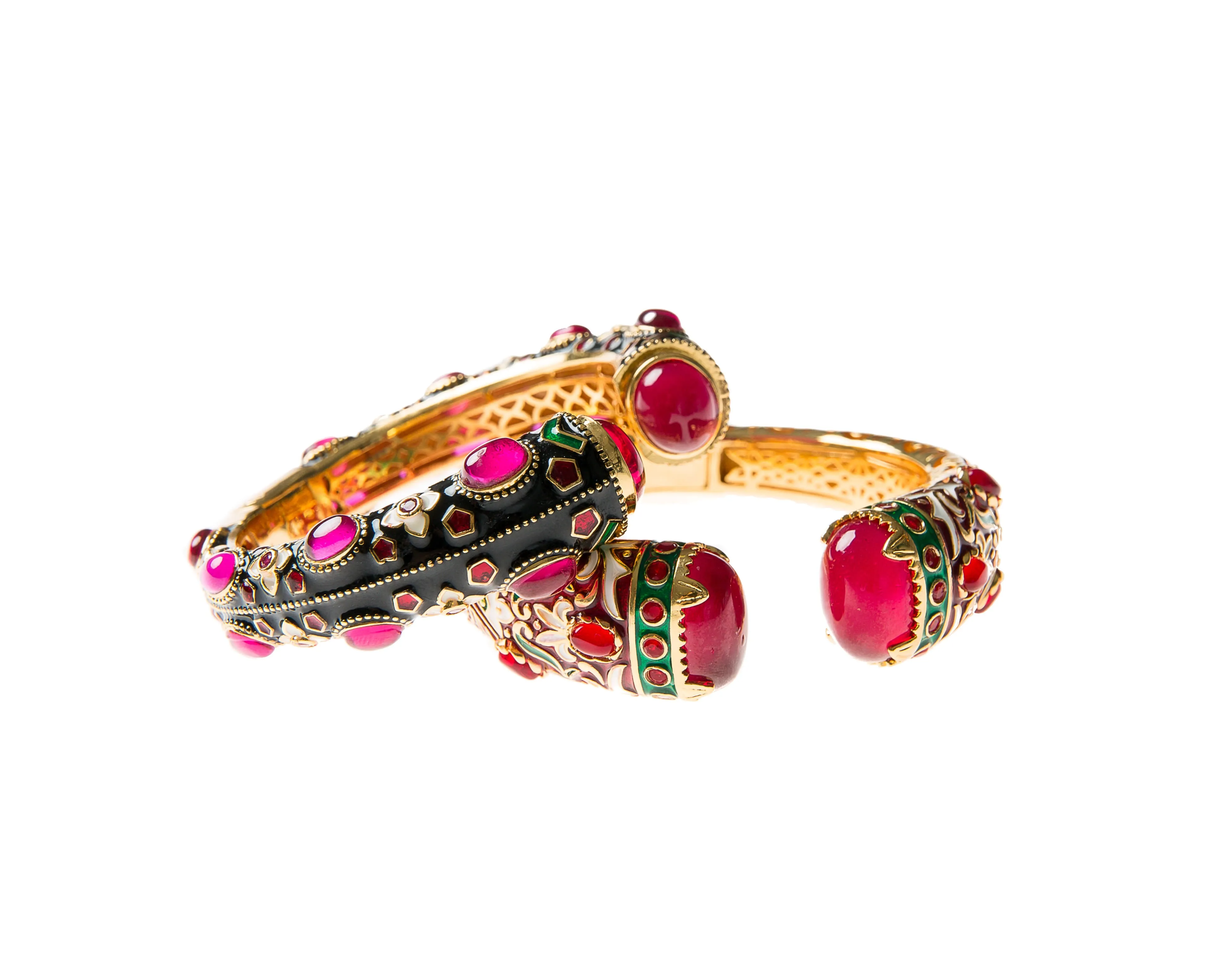 Devi Cuff (Enamel & Red Onyx)