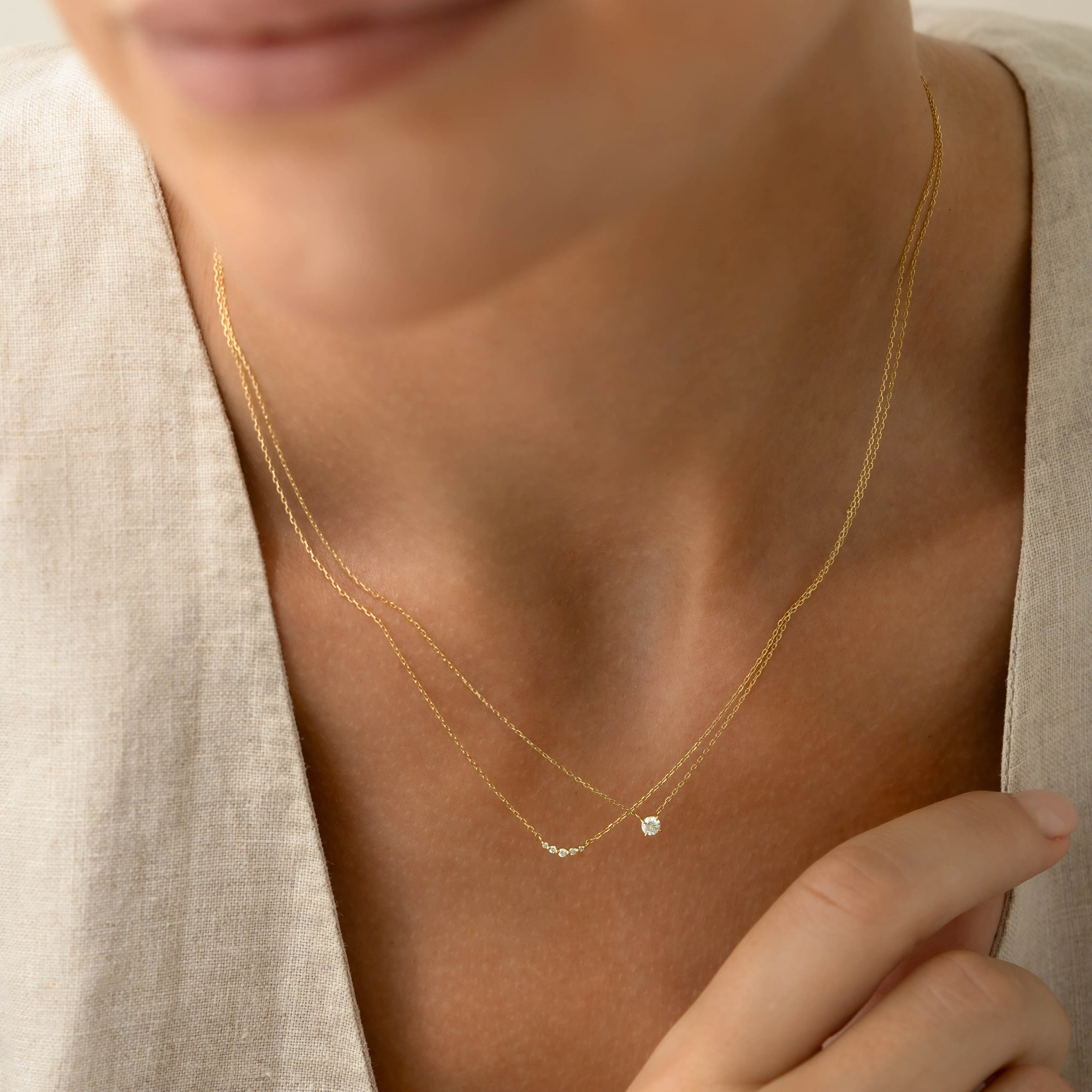 Diamond Pendant Necklace 14k Gold - Johanne