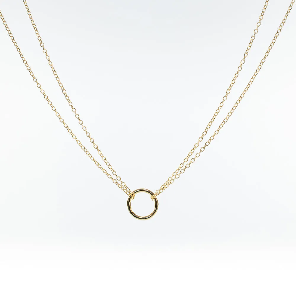 Double Chain Circle Necklace