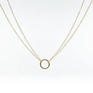 Double Chain Circle Necklace