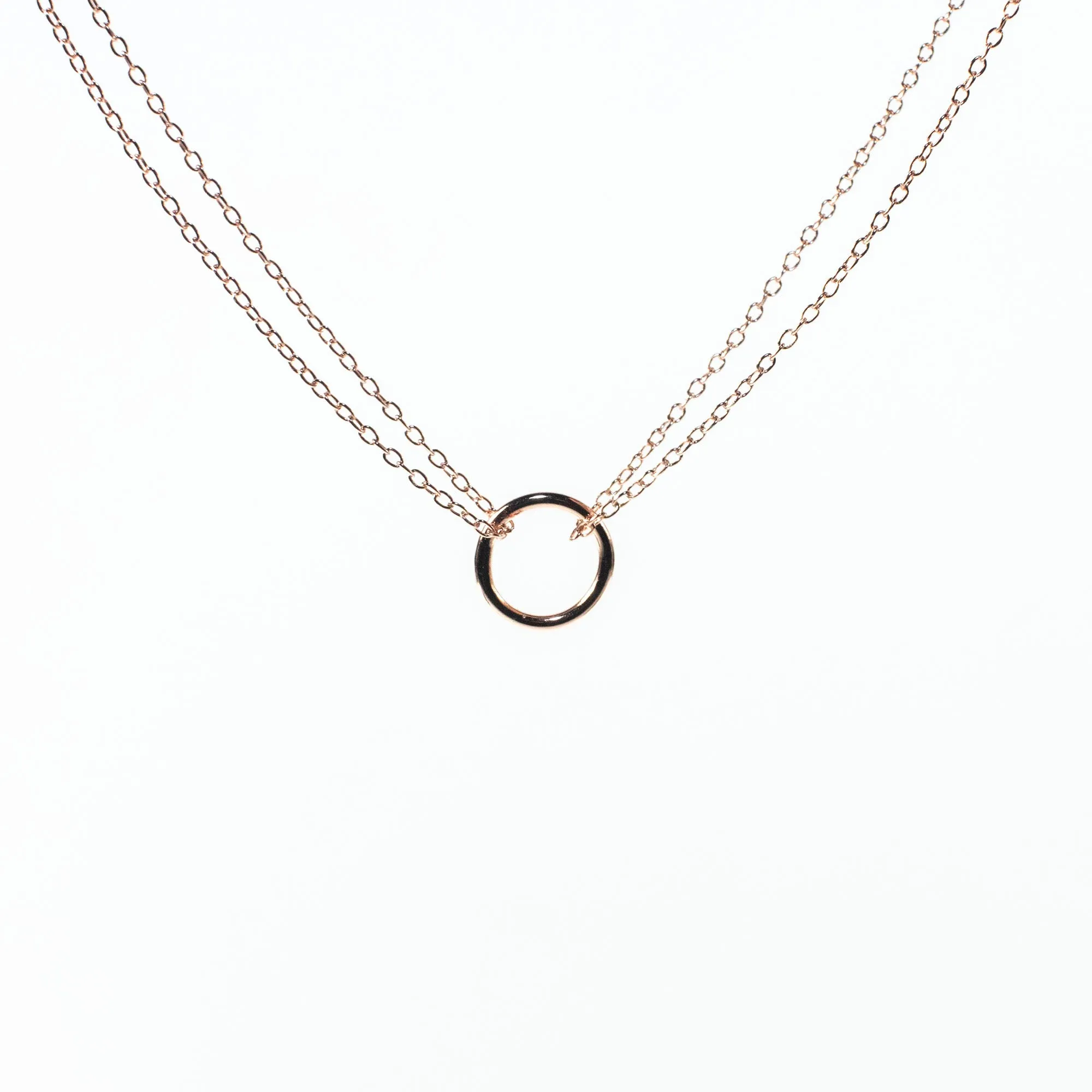 Double Chain Circle Necklace