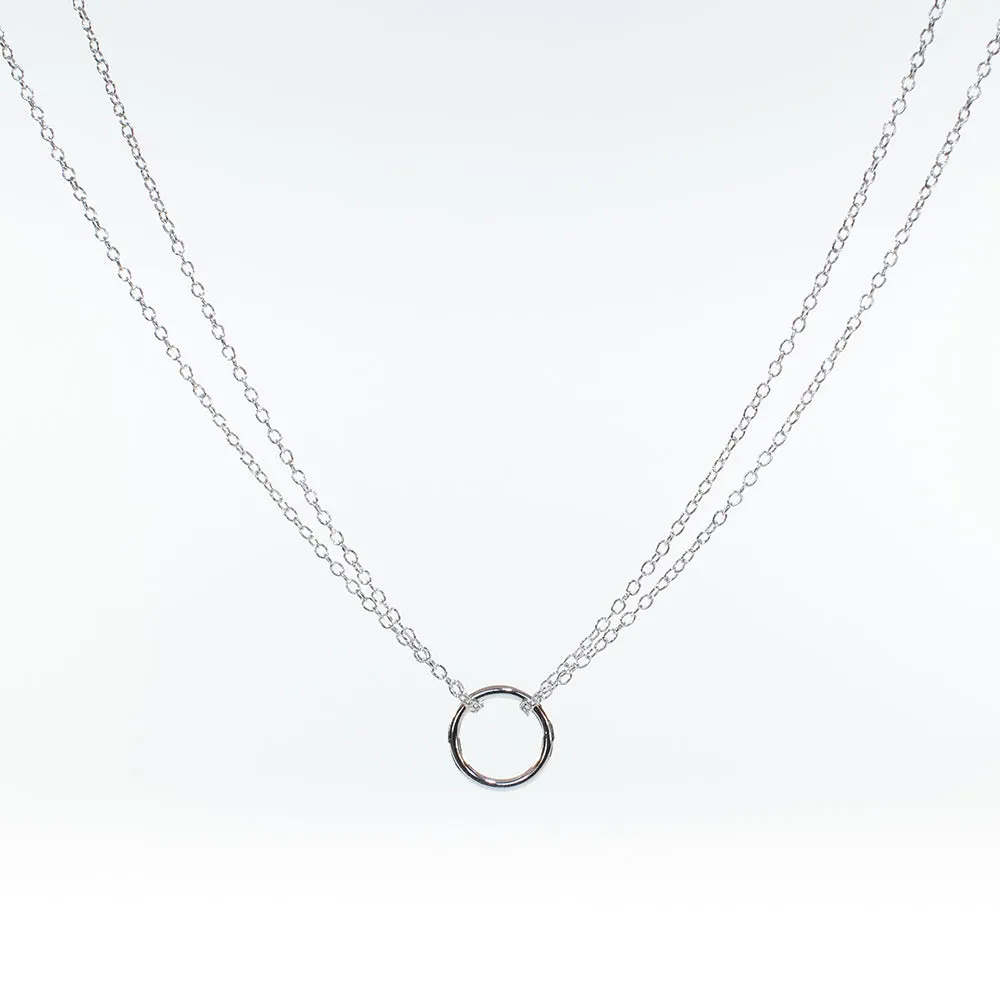 Double Chain Circle Necklace