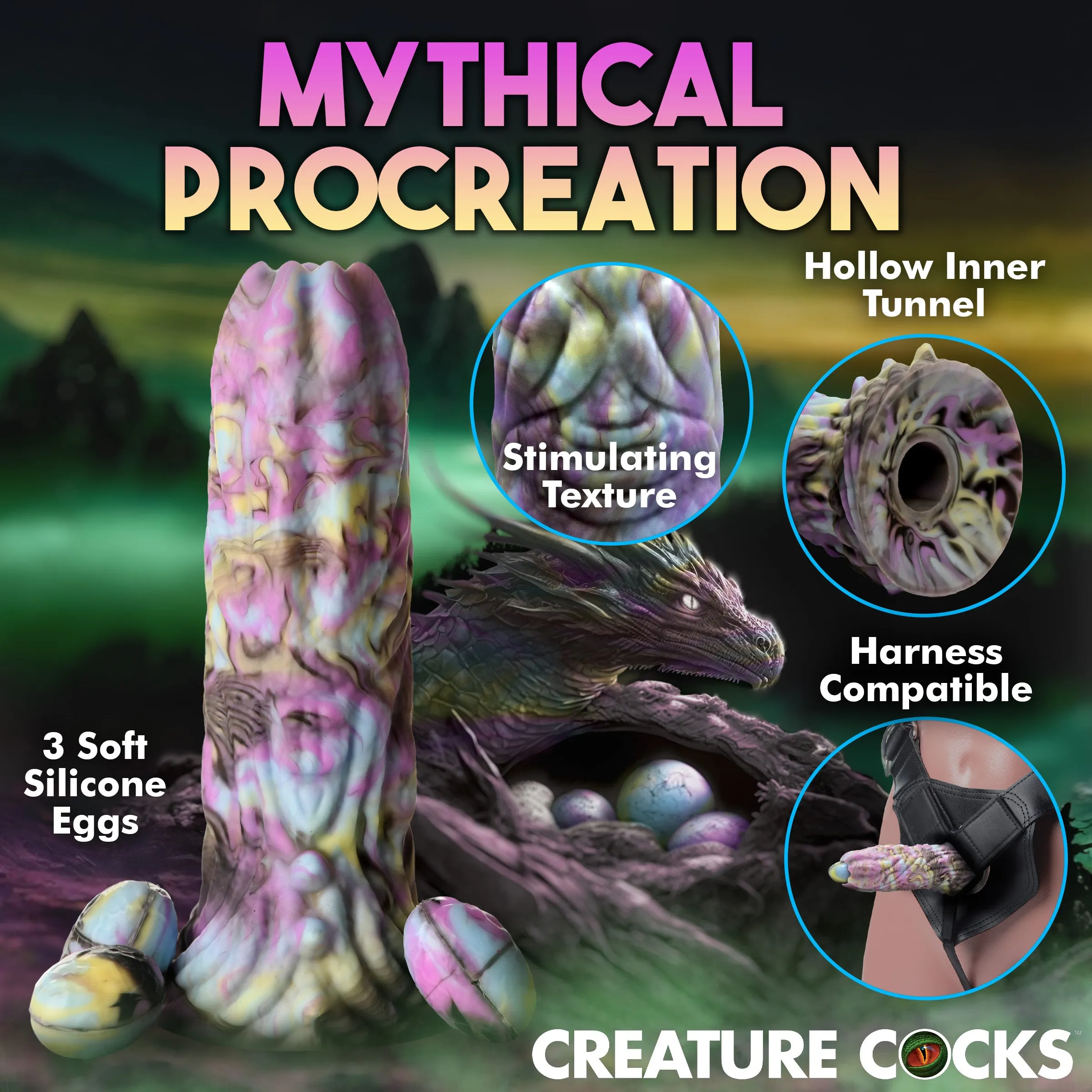 Dragon Spawn Dildo w/ Eggs