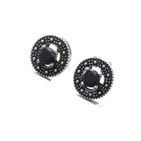 Elegant Black Halo Stud Earrings