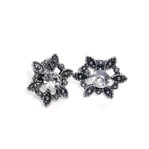 Empire Crystal Medallion Stud Earrings