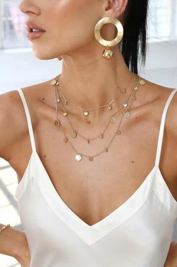 Ettika All In Layered Crystal & Disc Necklace Set