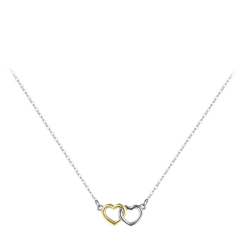 Everyday Genie Sterling Silver Double Heart Necklace