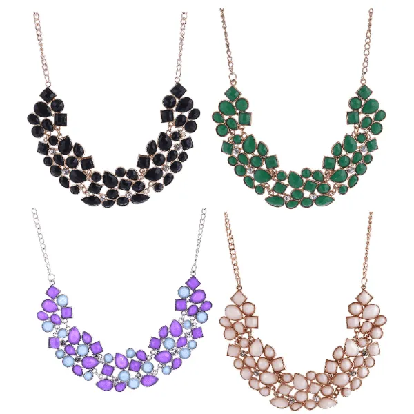 Fab Form Crystal Collar Necklace - In Four Colors