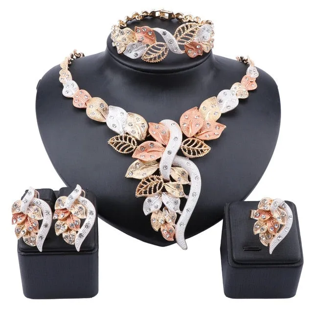 Formal Crystal Women Italian Bridal Jewelry Sets