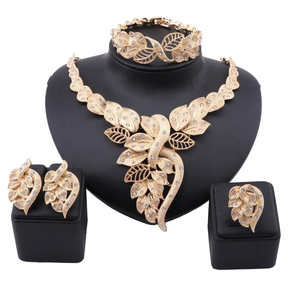 Formal Crystal Women Italian Bridal Jewelry Sets