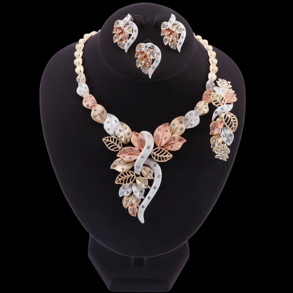 Formal Crystal Women Italian Bridal Jewelry Sets