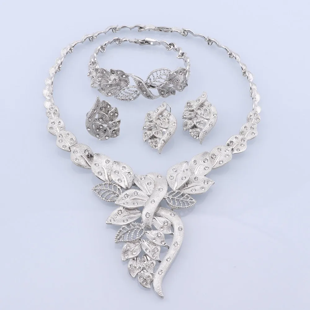 Formal Crystal Women Italian Bridal Jewelry Sets