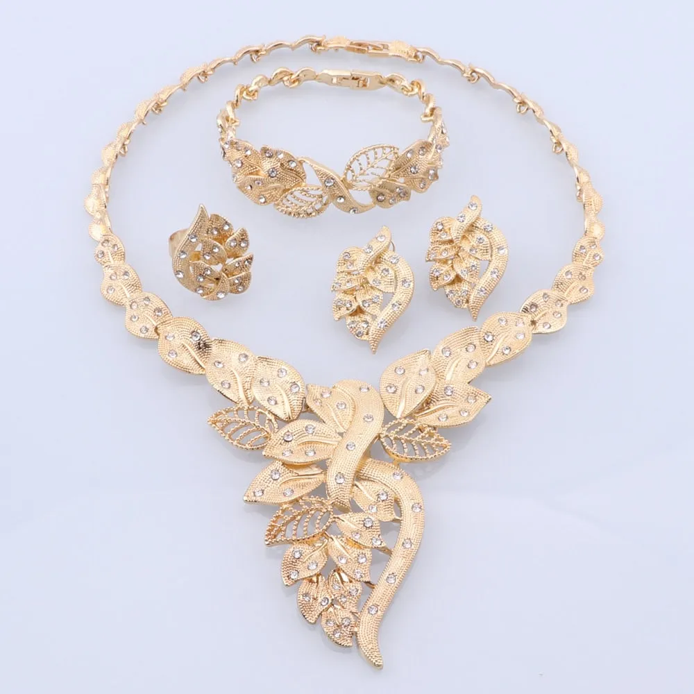 Formal Crystal Women Italian Bridal Jewelry Sets