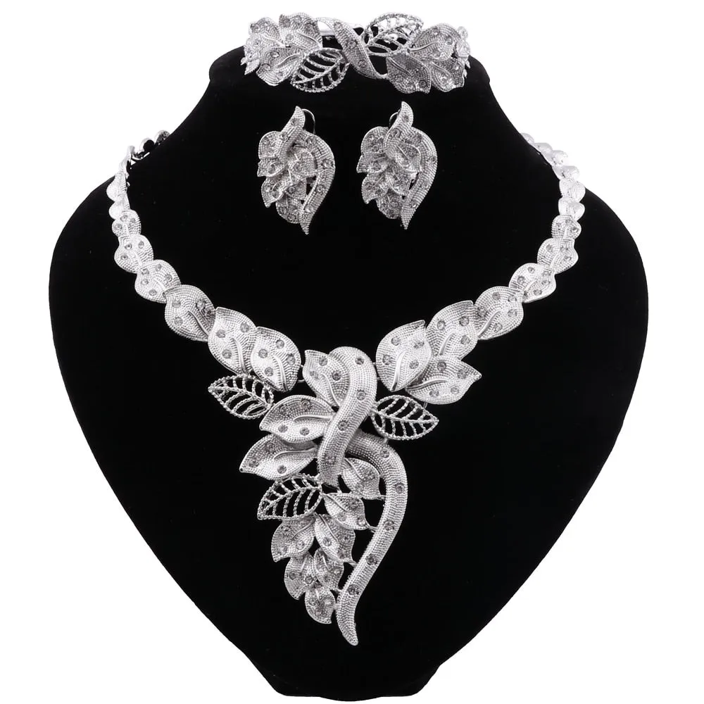 Formal Crystal Women Italian Bridal Jewelry Sets