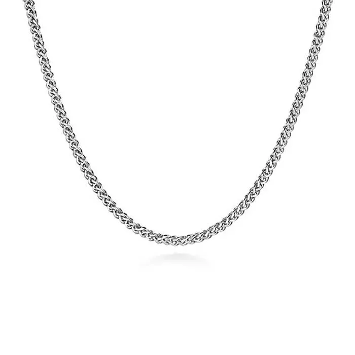 Gabriel & Co. 22" Square Wheat Chain Necklace in Sterling Silver