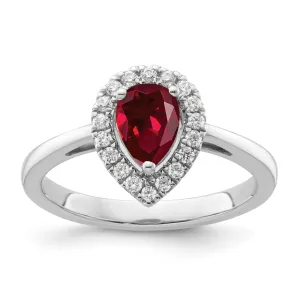 Garnet Diamond Halo Ring