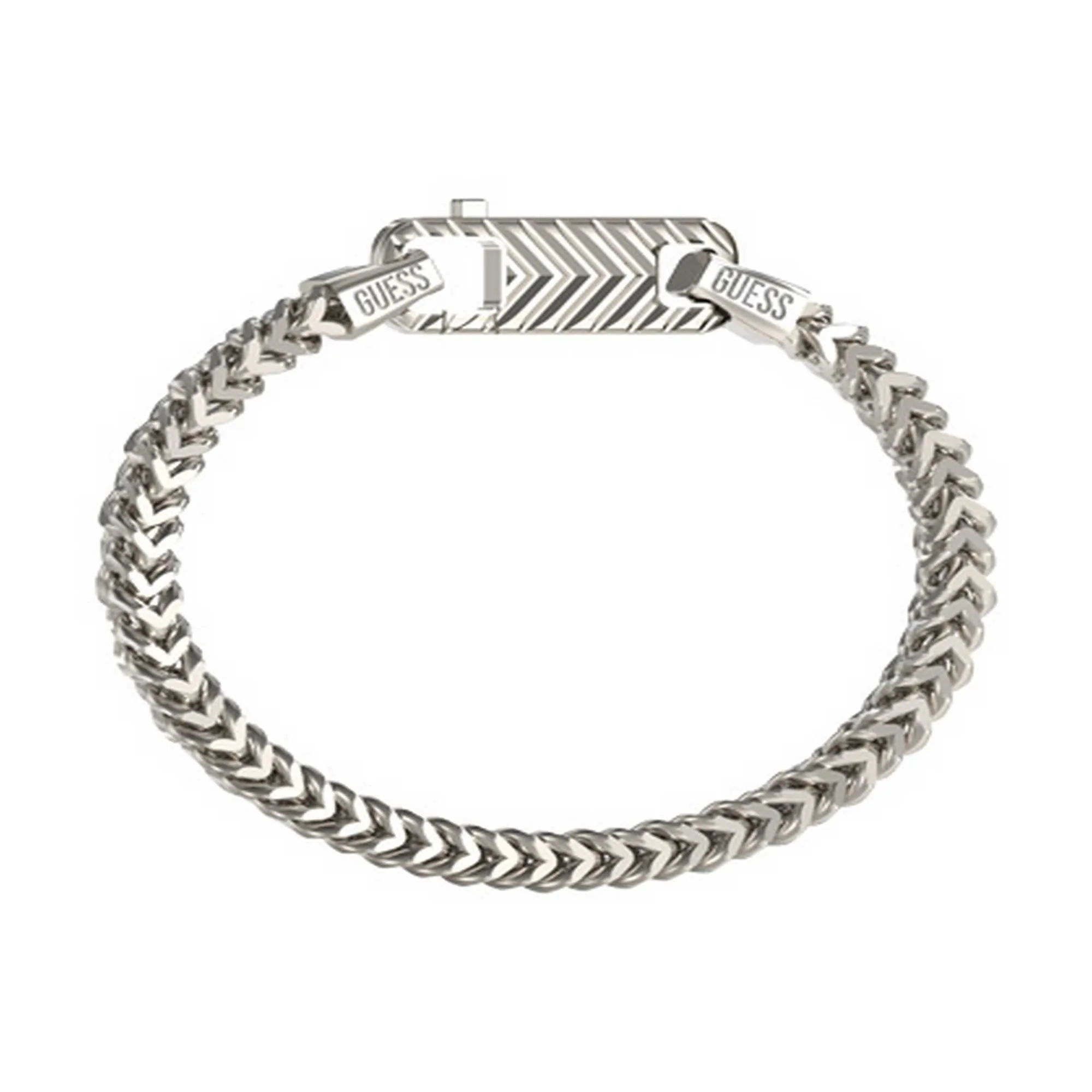 Gents 8mm Textured Hook Chain Bracelet UMB04438STL