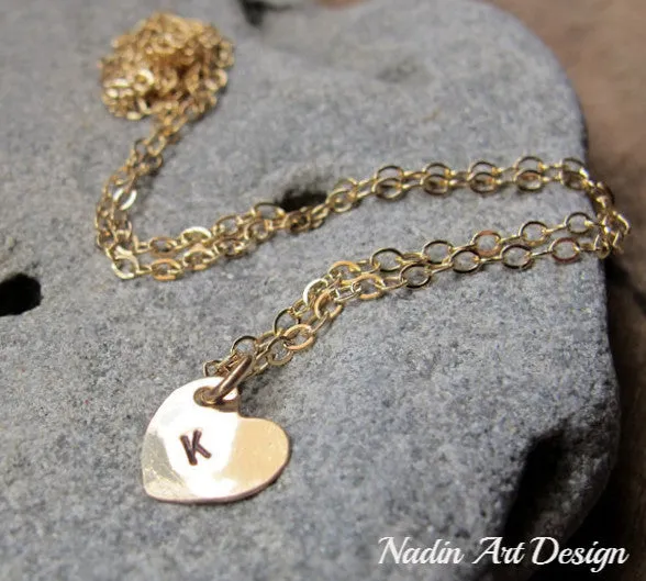 Gold Heart Charm Necklace