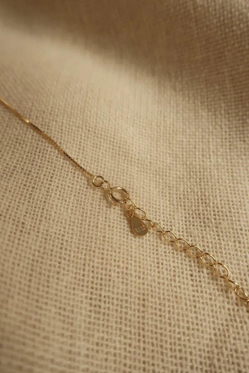 Gold Lovers Rose Charm Necklace