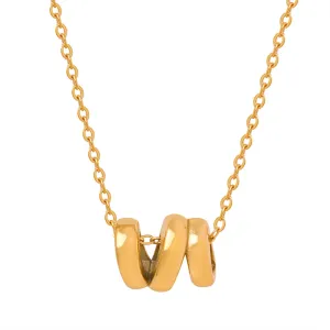 Golden Twist Geometric Pendant Necklace - Planderful Everyday Genie Collection