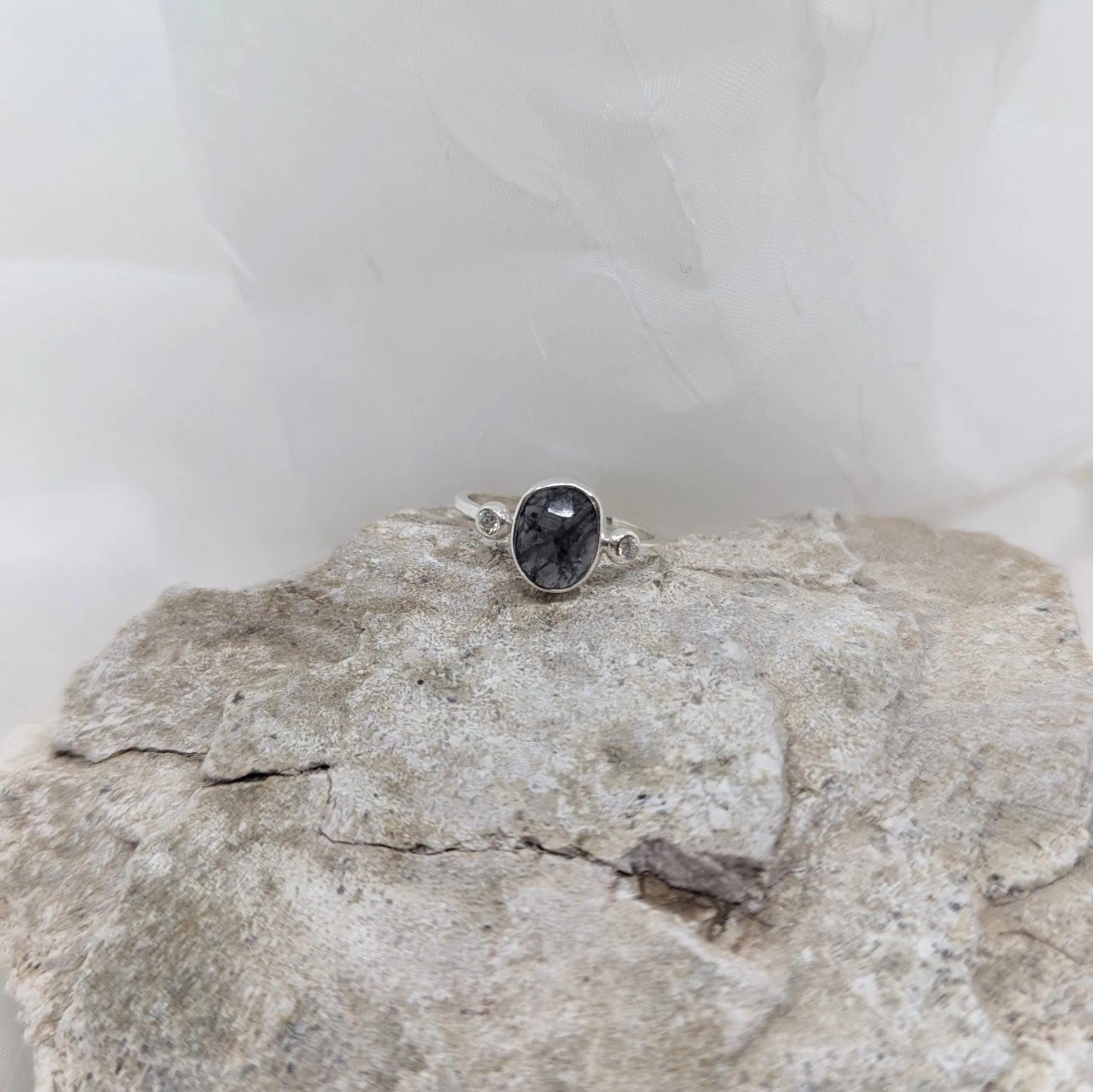 Gray Iolite Candy Ring