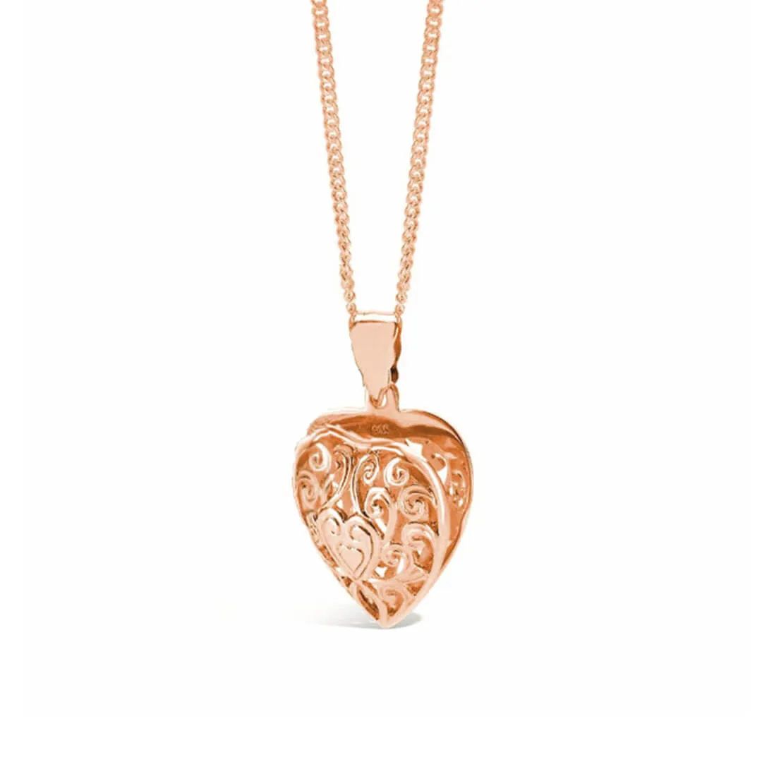 Heart Locket Necklace | Rose Gold