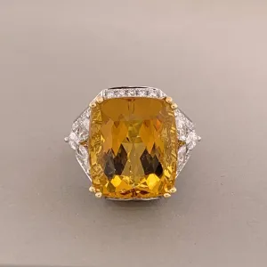 Heliodor Beryl Diamond Gold Ring