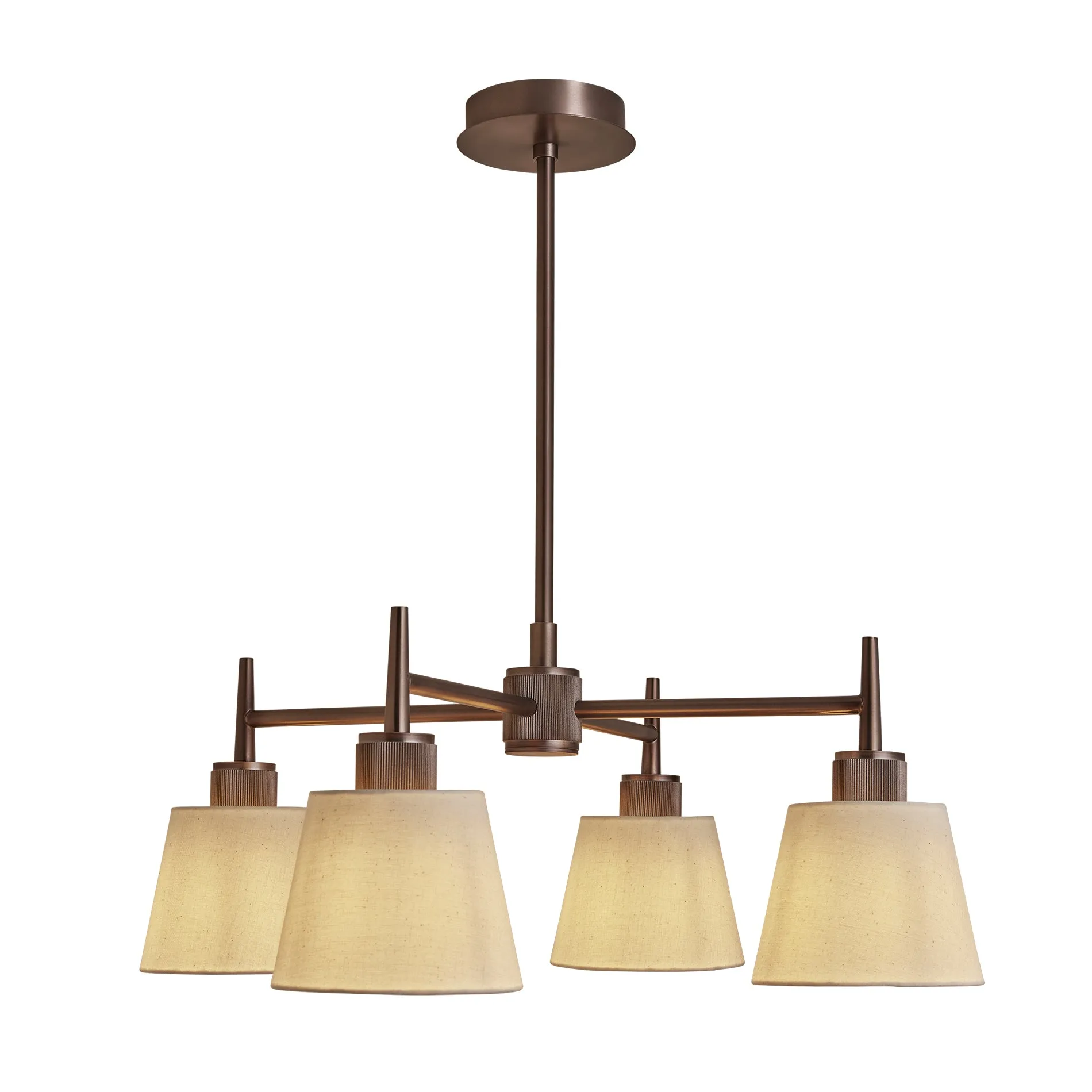 Henley 4 Arm Pendant Light - Natural Cotton Shades