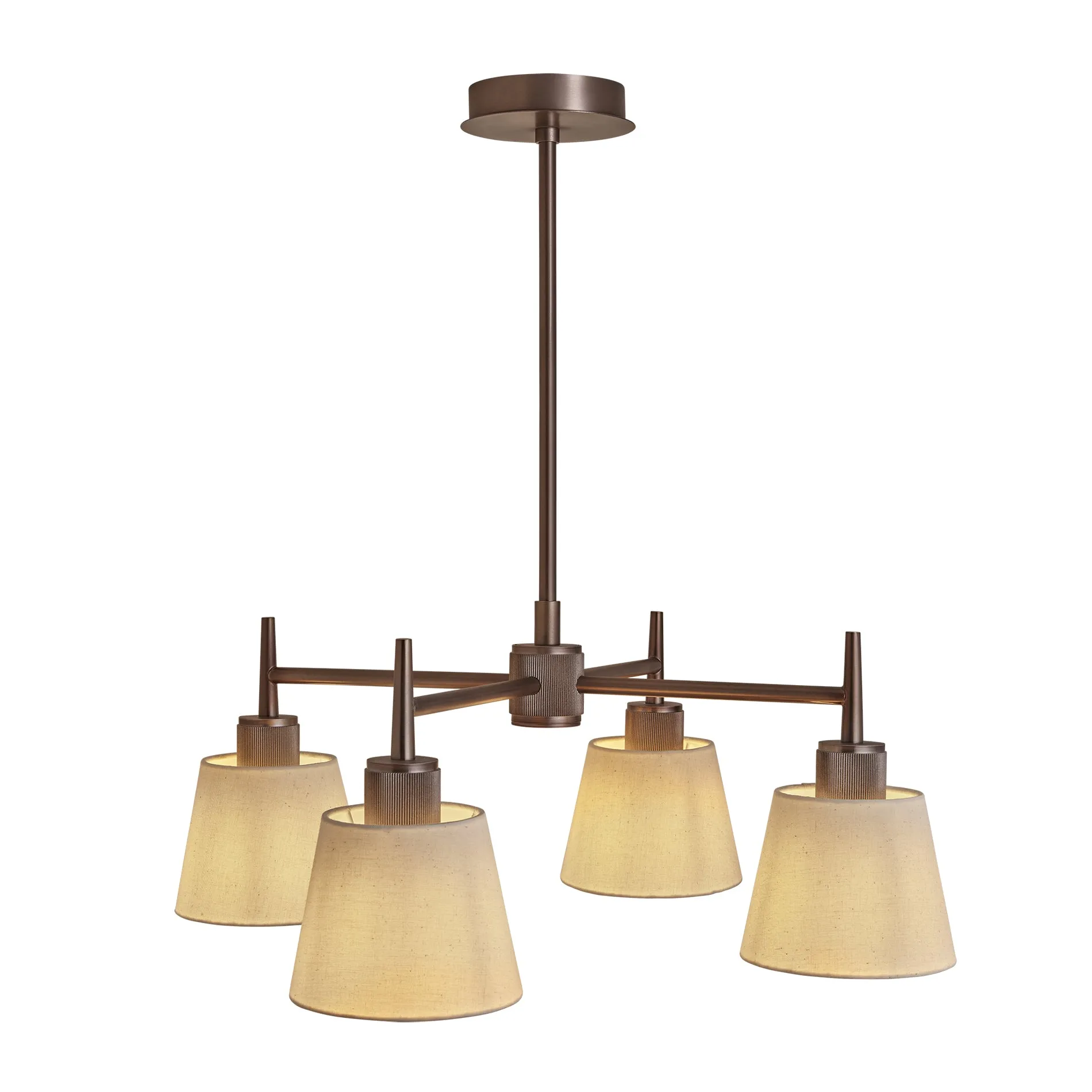 Henley 4 Arm Pendant Light - Natural Cotton Shades