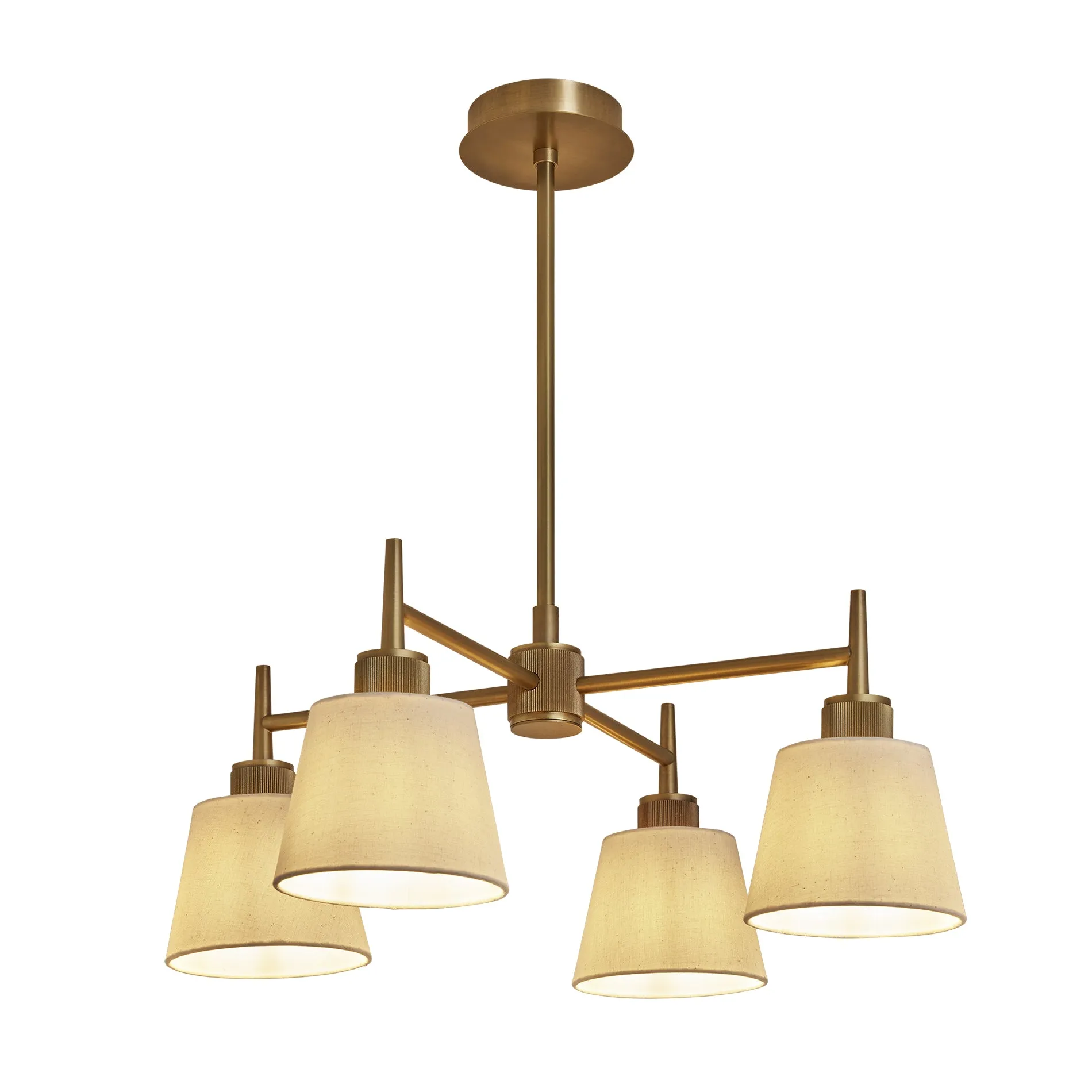 Henley 4 Arm Pendant Light - Natural Cotton Shades