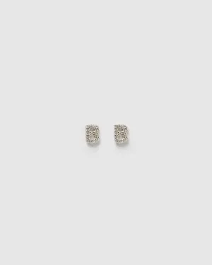 Izoa Alphabet Mini Letter B Stud Earrings Silver