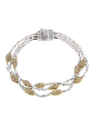 John Medeiros Two Tone Beaded Triple Strand Bracelet - B2796-A000