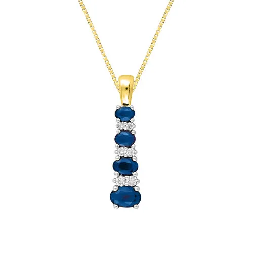 KATARINA Diamond and Alternating Sapphire Jewelry Set