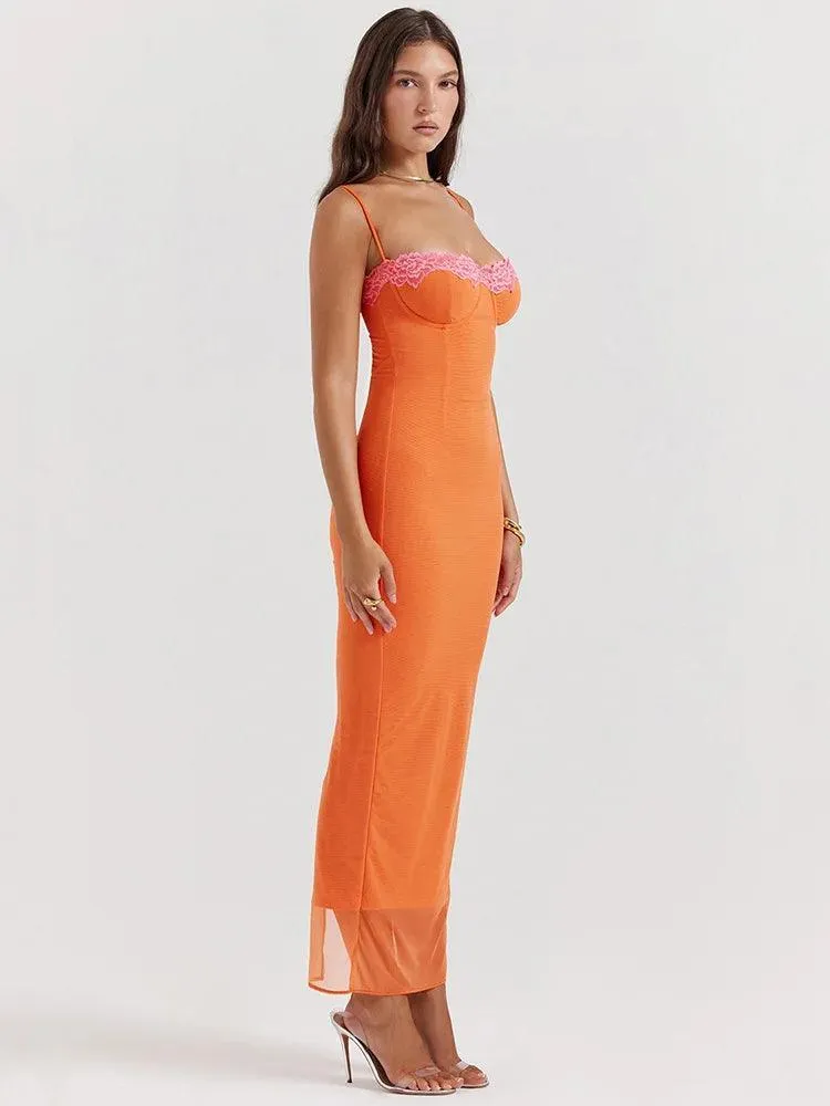 Lace Maxi Dress: Elegant Sheath Silhouette for Fashion Events