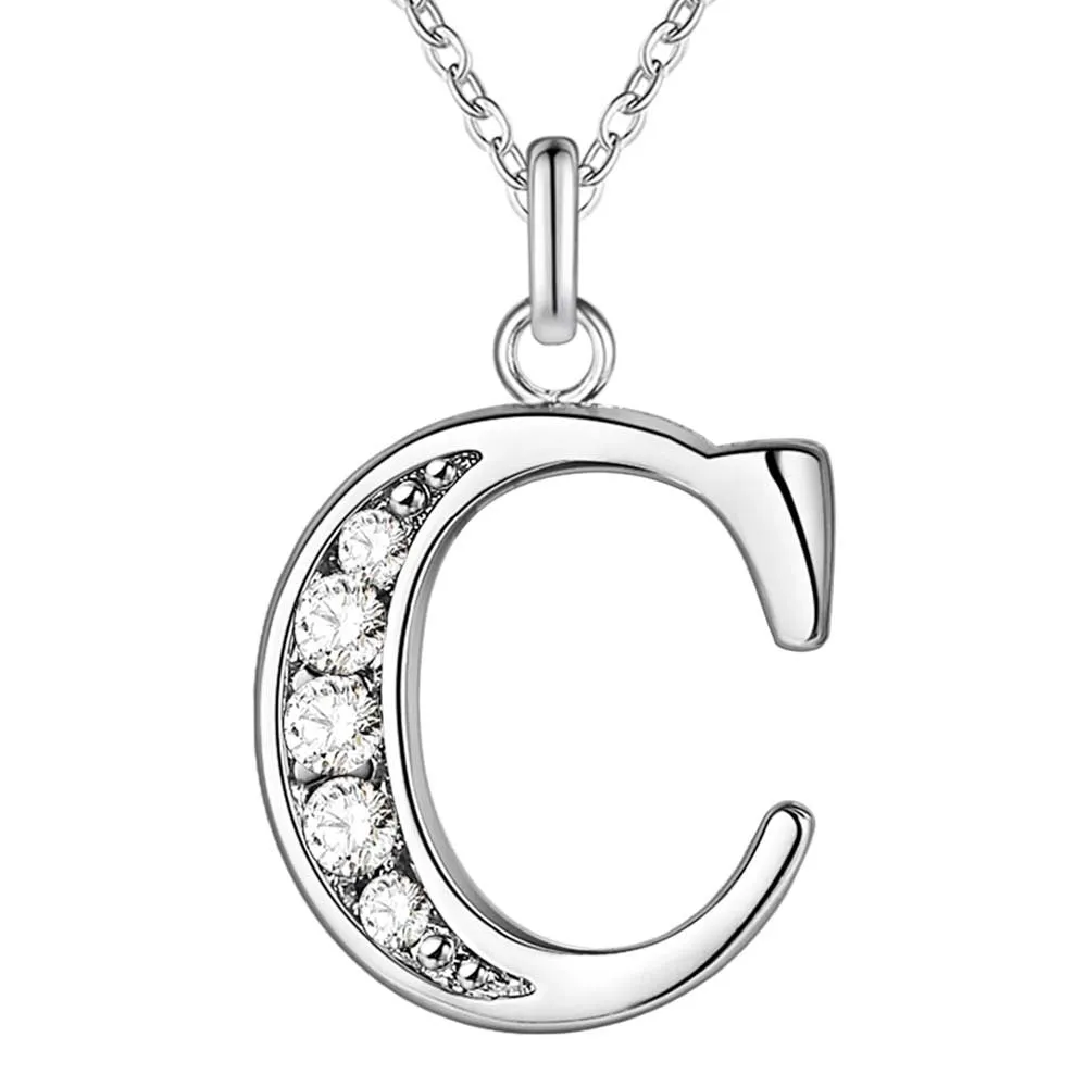 Little Letters CZ Accented Initials Necklace for Women