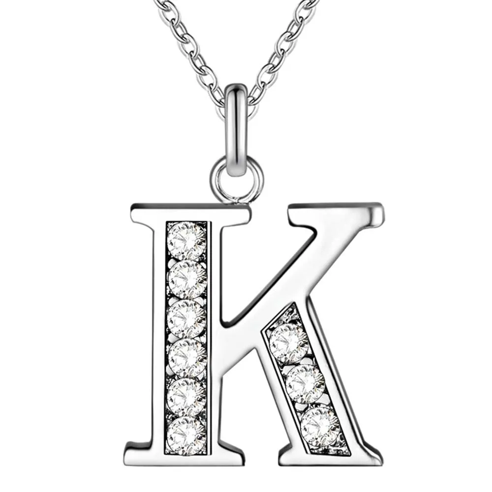 Little Letters CZ Accented Initials Necklace for Women