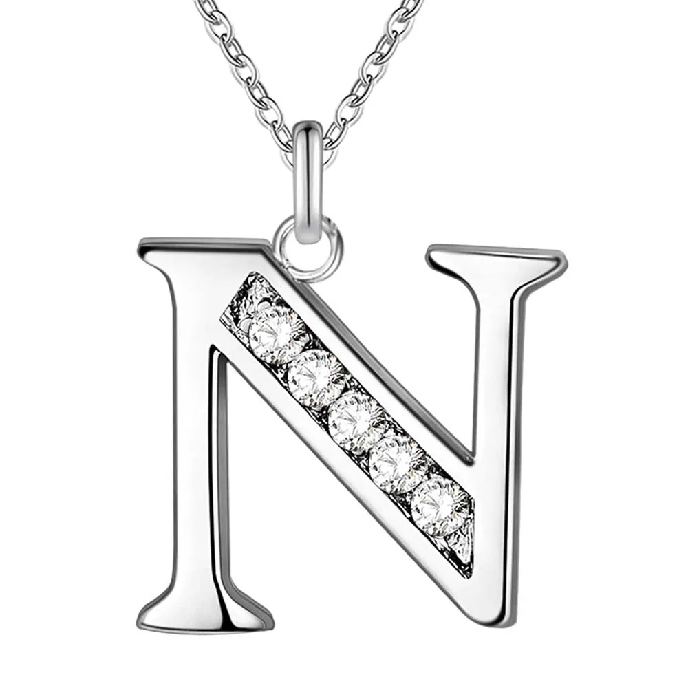 Little Letters CZ Accented Initials Necklace for Women