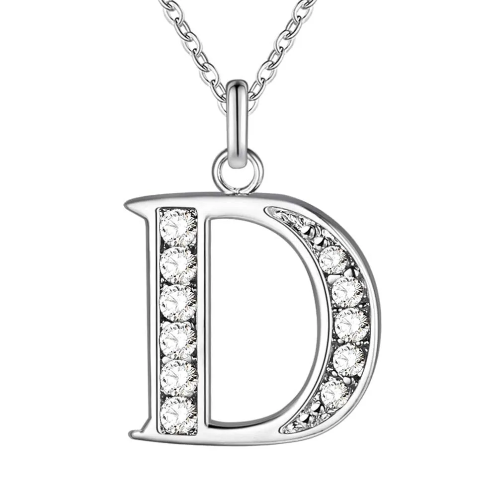 Little Letters CZ Accented Initials Necklace for Women