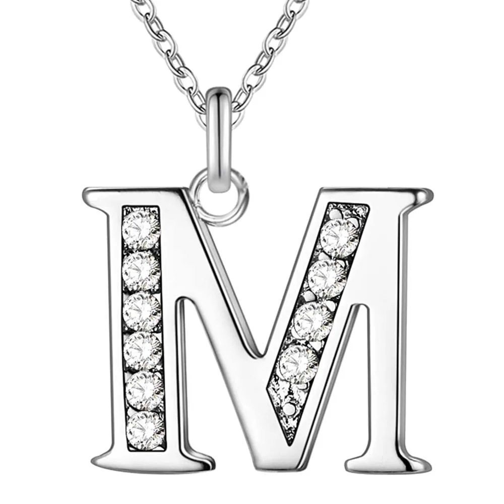 Little Letters CZ Accented Initials Necklace for Women