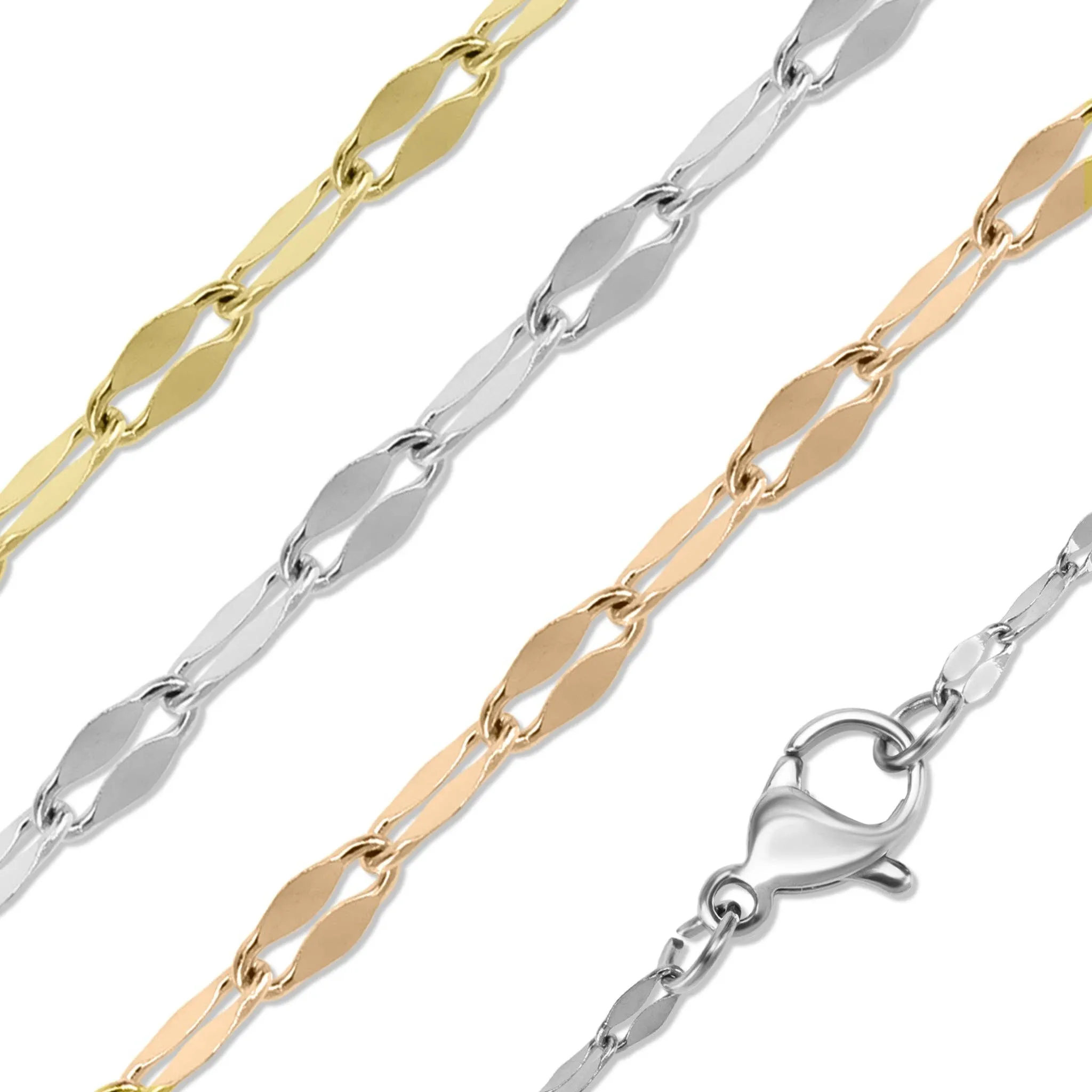 Lola Gold Stainless Steel PVD Lip Chain Necklace