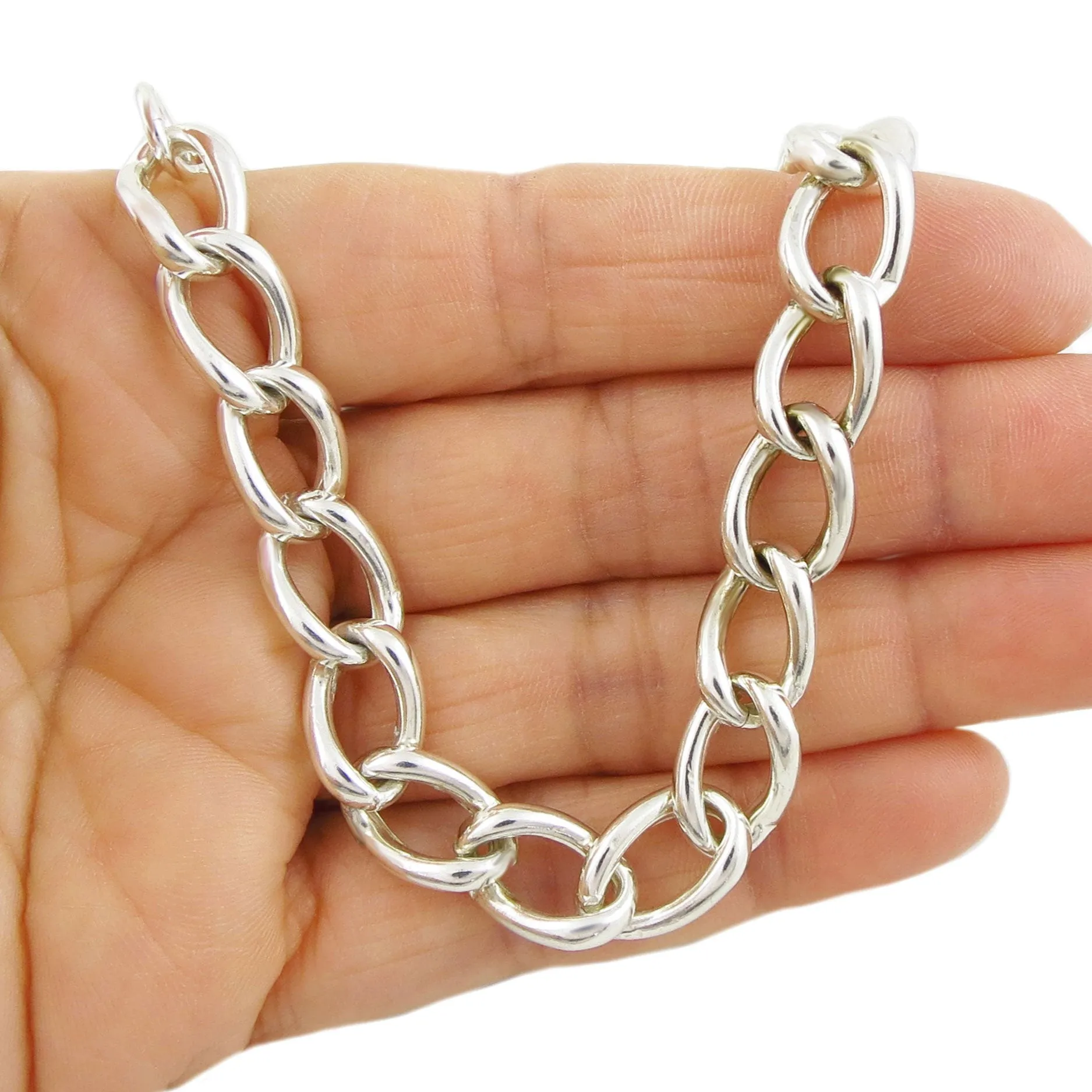 Long Chunky Curb Chain Necklace