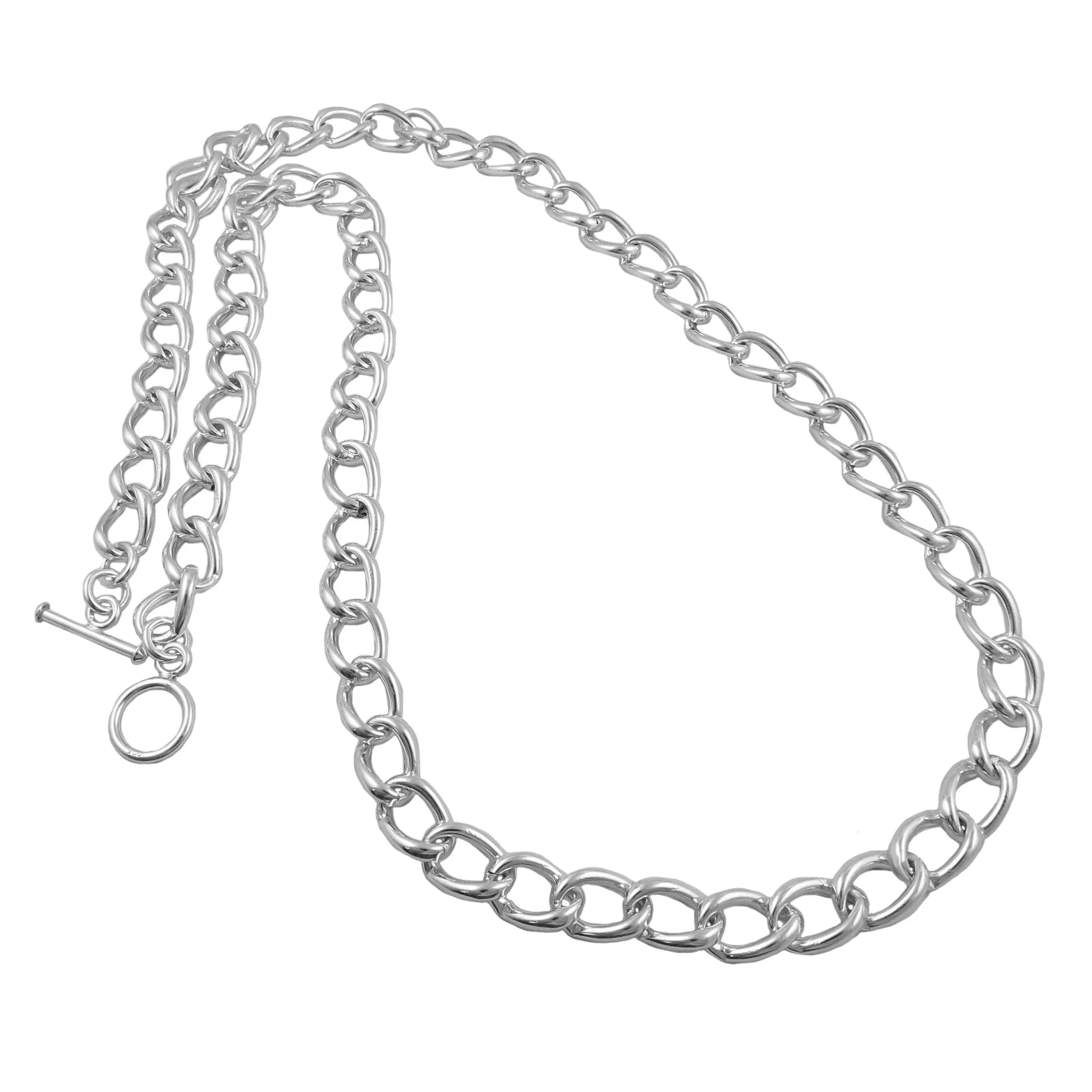 Long Chunky Curb Chain Necklace