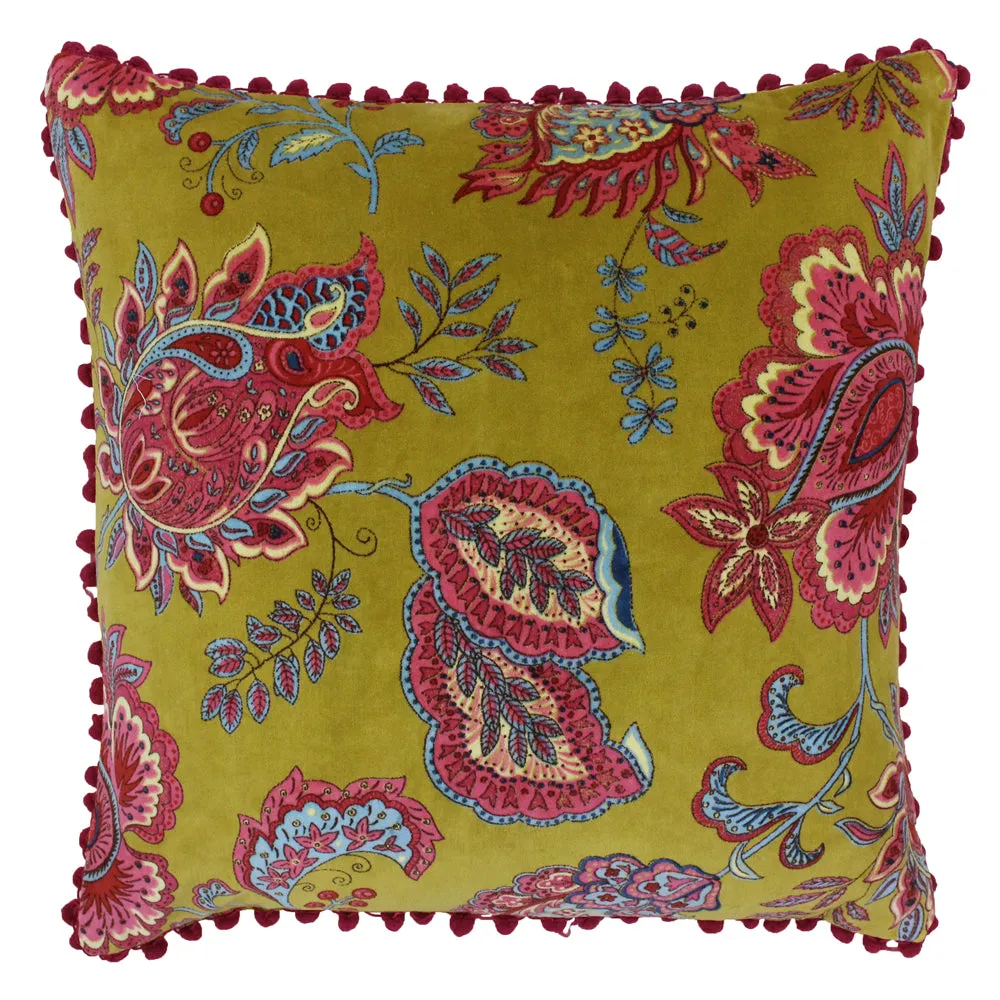 Malisa Paisley Cushion Lemon Curry