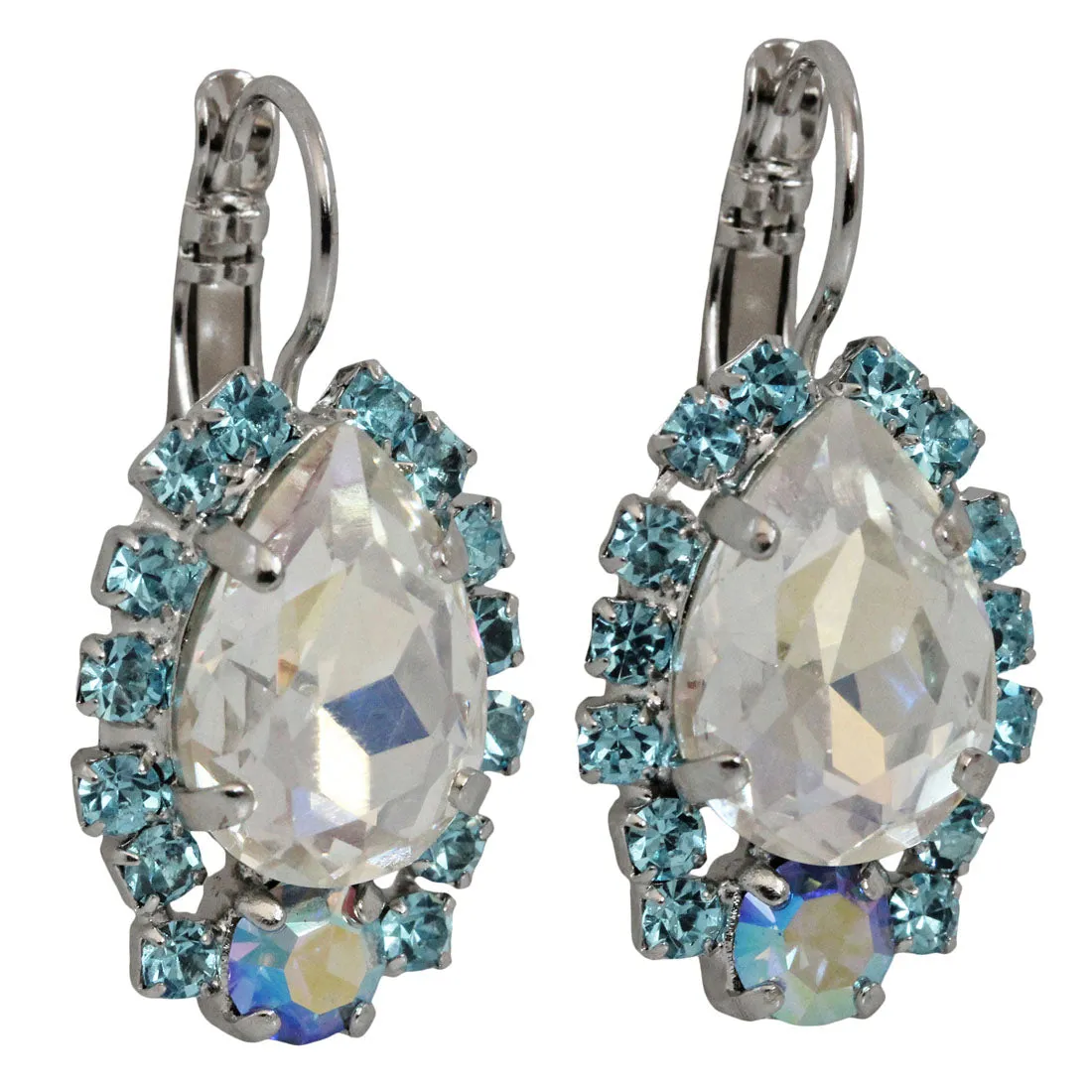 Mariana "Italian Ice" Rhodium Plated Teardrop Pear Crystal Earrings, 1259/1 141ro