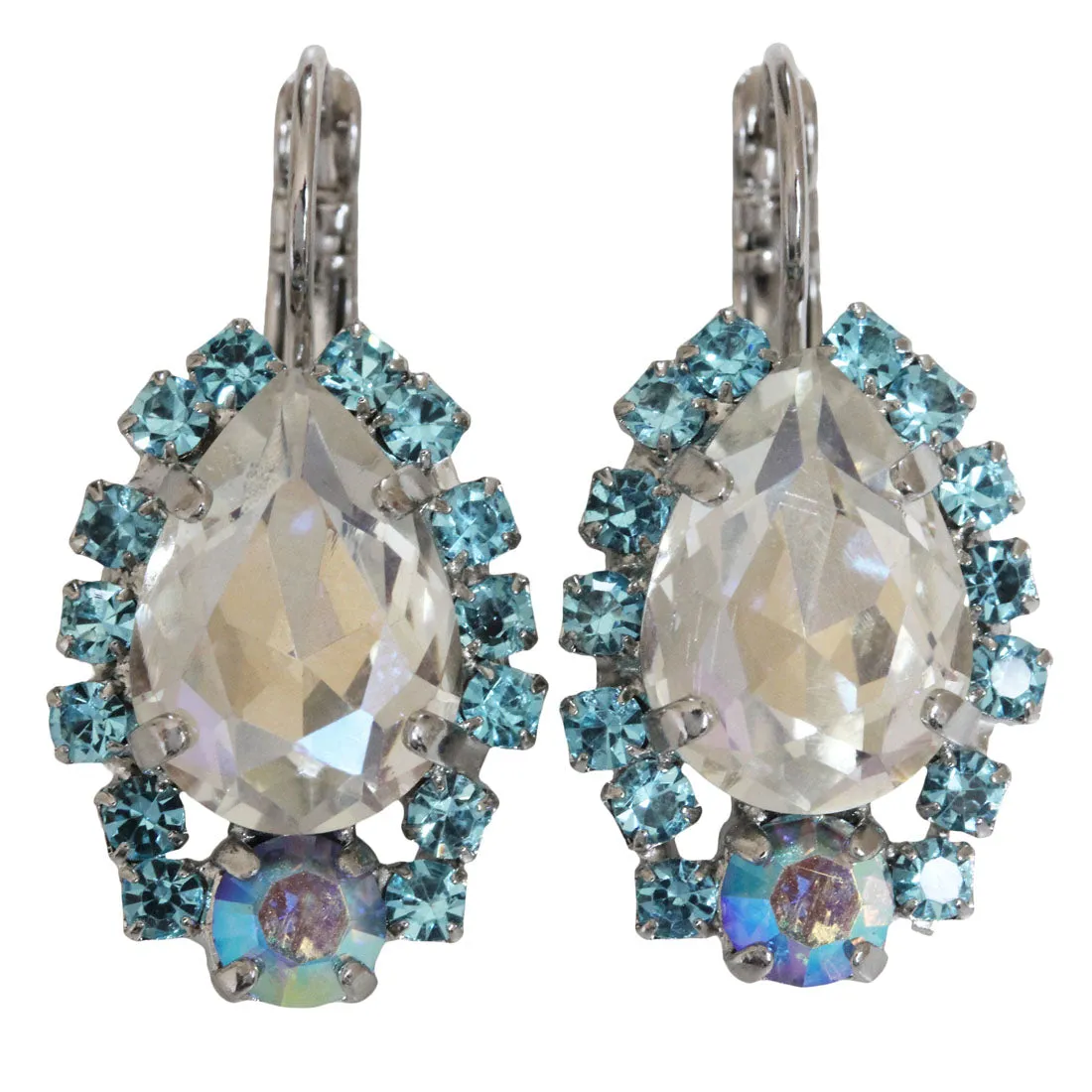 Mariana "Italian Ice" Rhodium Plated Teardrop Pear Crystal Earrings, 1259/1 141ro