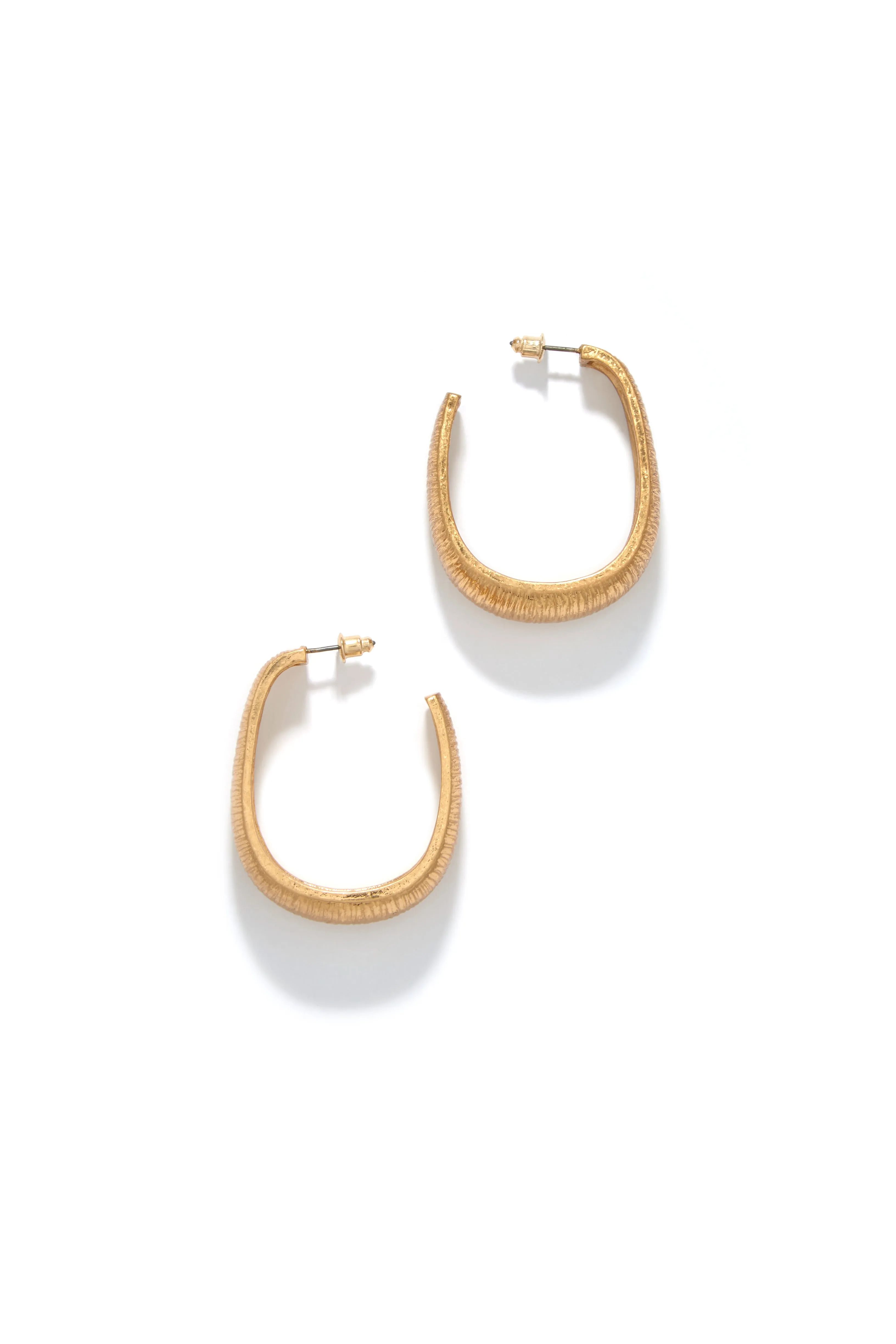 Marta Textured Statement Hoop Earring - Gold